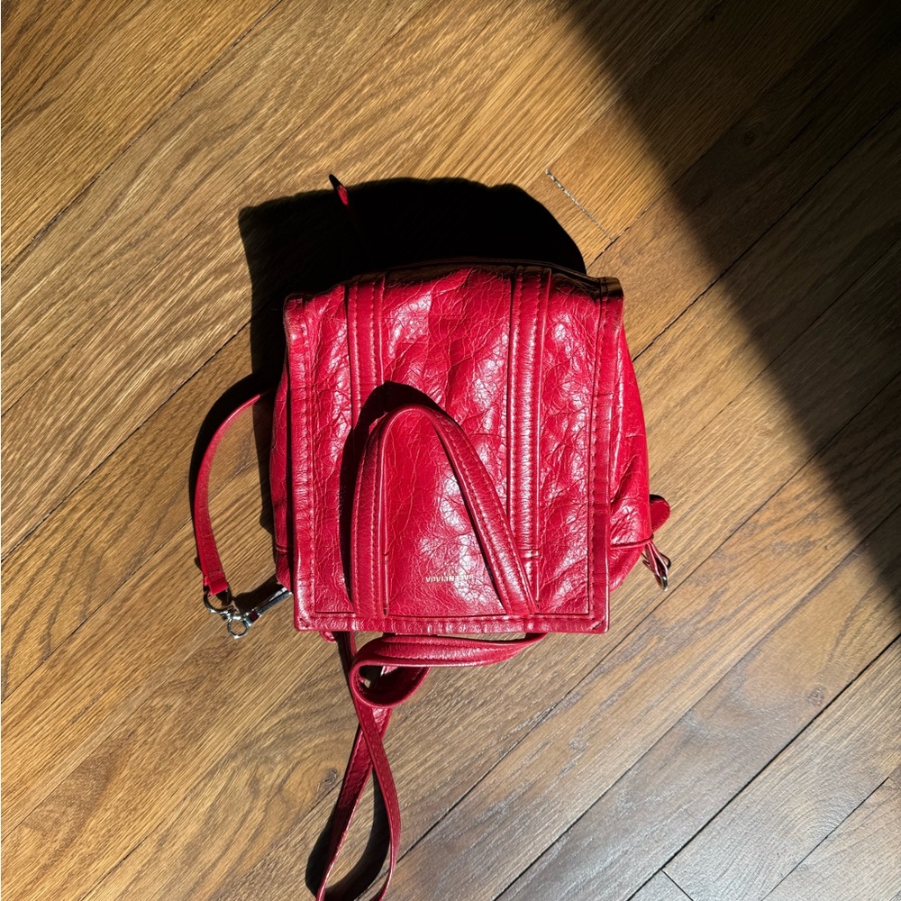 Balenciaga Bazaar XXS Patent leather red crossbody bag like new with strap